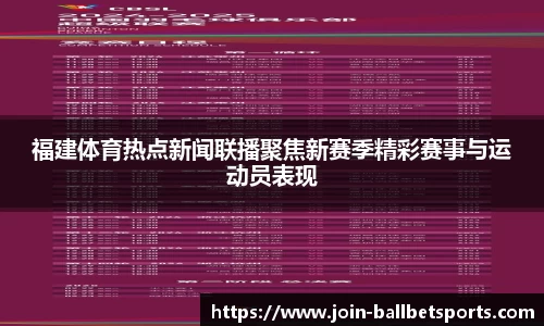 福建体育热点新闻联播聚焦新赛季精彩赛事与运动员表现
